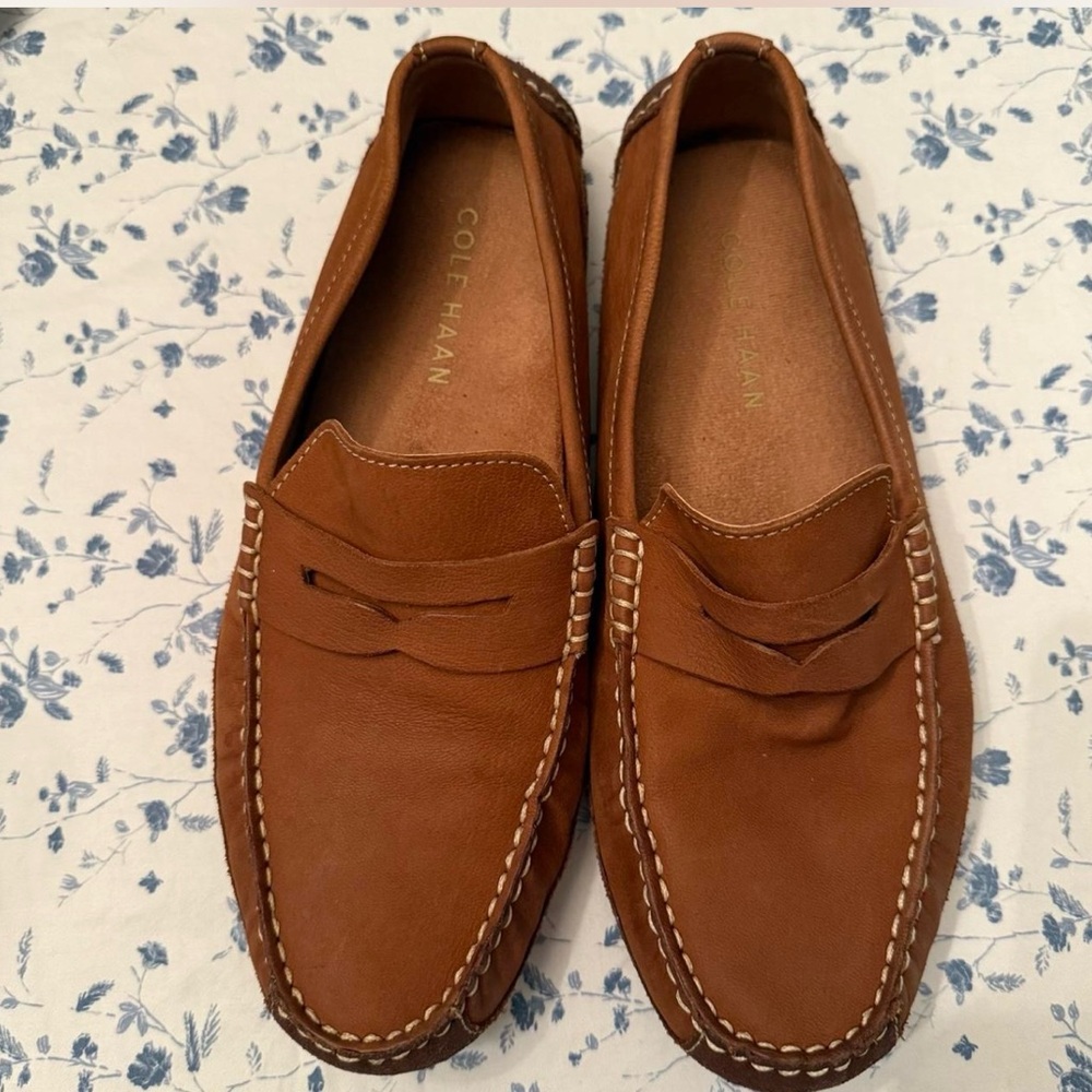 Cole Haan Brown Leather Slip-On Loafers